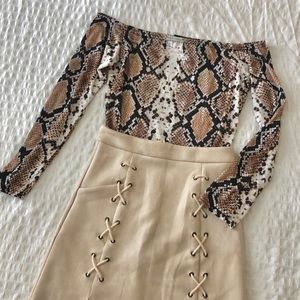 Snakeskin print bodysuit